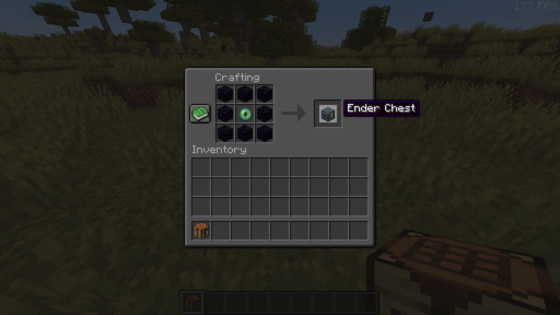 Crafting recipe of ender chests (Image via Sportskeeda Gaming || Mojang Studios)